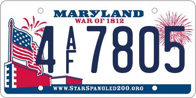 MD license plate 4AF7805