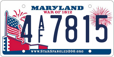 MD license plate 4AF7815
