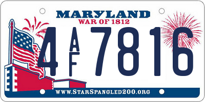 MD license plate 4AF7816
