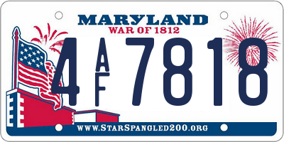 MD license plate 4AF7818