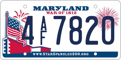 MD license plate 4AF7820