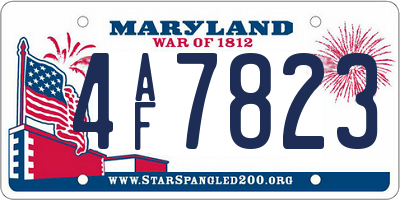 MD license plate 4AF7823