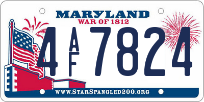 MD license plate 4AF7824
