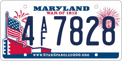 MD license plate 4AF7828