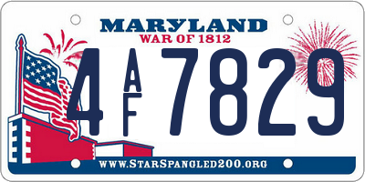 MD license plate 4AF7829