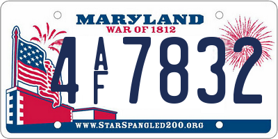 MD license plate 4AF7832
