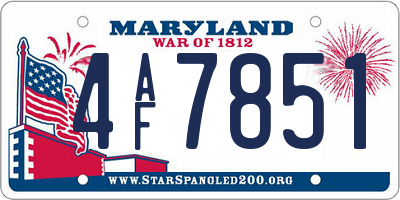 MD license plate 4AF7851