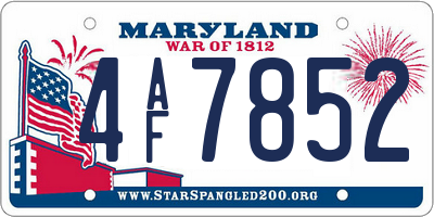 MD license plate 4AF7852