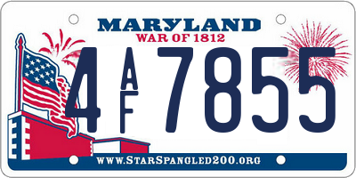MD license plate 4AF7855