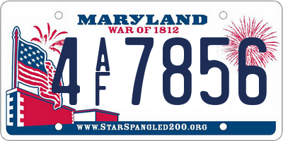 MD license plate 4AF7856