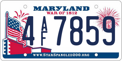 MD license plate 4AF7859