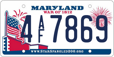 MD license plate 4AF7869