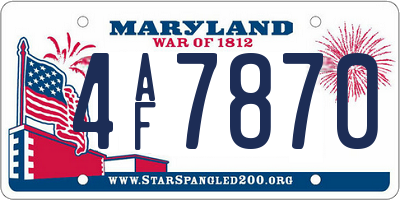MD license plate 4AF7870