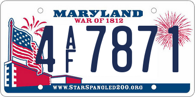 MD license plate 4AF7871