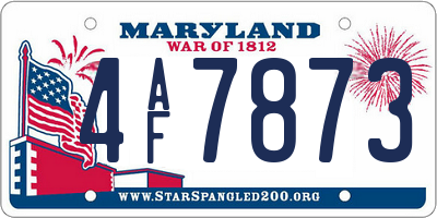 MD license plate 4AF7873