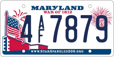 MD license plate 4AF7879