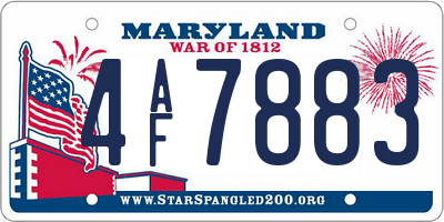 MD license plate 4AF7883