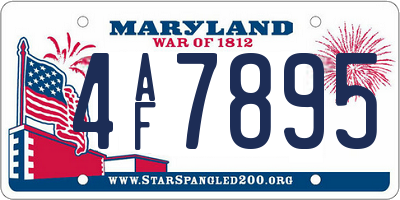 MD license plate 4AF7895