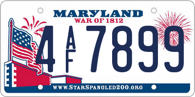 MD license plate 4AF7899
