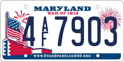 MD license plate 4AF7903