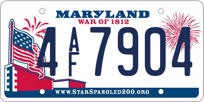 MD license plate 4AF7904
