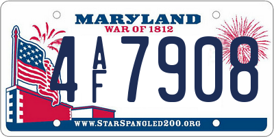 MD license plate 4AF7908