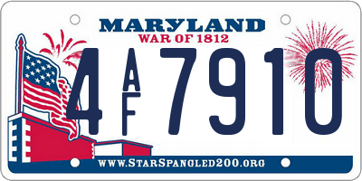 MD license plate 4AF7910