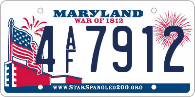 MD license plate 4AF7912
