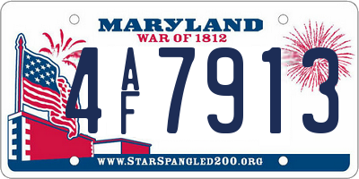 MD license plate 4AF7913