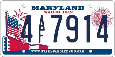 MD license plate 4AF7914