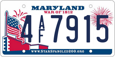 MD license plate 4AF7915
