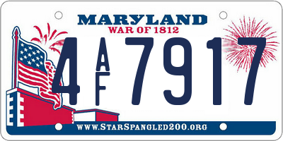 MD license plate 4AF7917