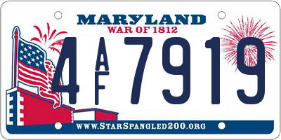 MD license plate 4AF7919