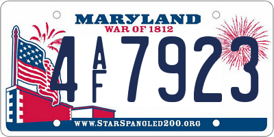 MD license plate 4AF7923