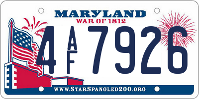 MD license plate 4AF7926