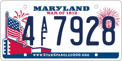 MD license plate 4AF7928