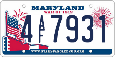 MD license plate 4AF7931