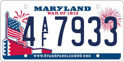 MD license plate 4AF7933