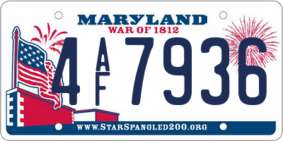 MD license plate 4AF7936