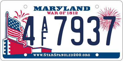 MD license plate 4AF7937