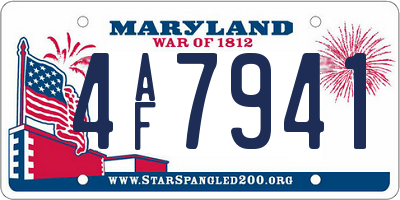 MD license plate 4AF7941