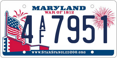 MD license plate 4AF7951