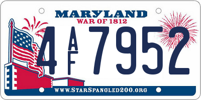 MD license plate 4AF7952