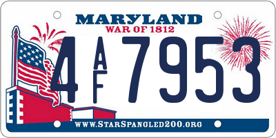 MD license plate 4AF7953