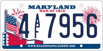 MD license plate 4AF7956