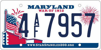 MD license plate 4AF7957