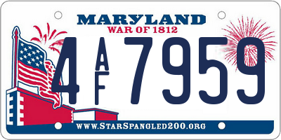 MD license plate 4AF7959