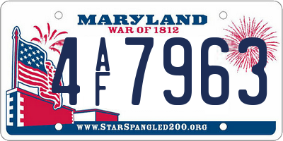 MD license plate 4AF7963