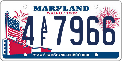 MD license plate 4AF7966