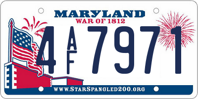 MD license plate 4AF7971